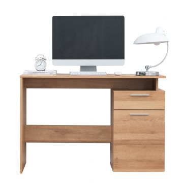 Bureau - avec porte et tiroir - 110x75x53 cm - brun