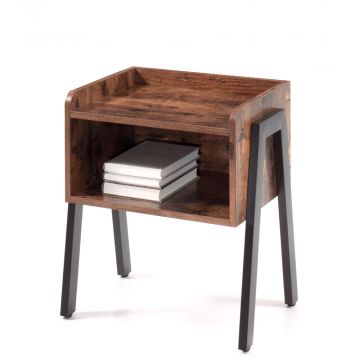 Table de chevet - look vintage - 46x52x35 cm - vintage brun 