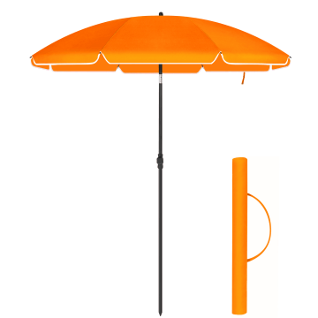 Parasol droit - Ø 160 cm - octogonal - inclinable - avec sac de transport - orange