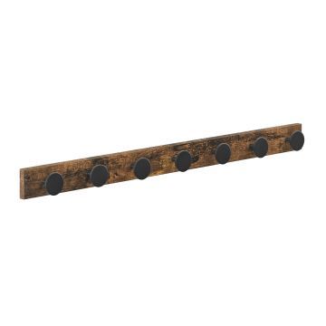 ACAZA Porte-manteau rectangulaire avec 7 crochets, Porte-manteau mural, Marron vintage