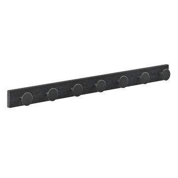 ACAZA Porte-manteau rectangulaire avec 7 crochets, Porte-manteau mural, Noir