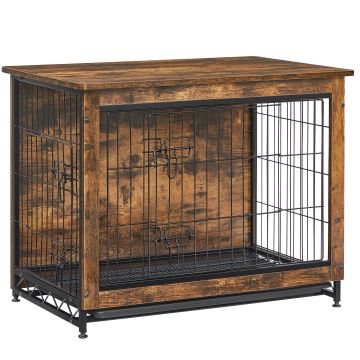 Cage pour chien – niche – banc pour chien – 82 x 56 x 64 cm – brun vintage – cage pour chien