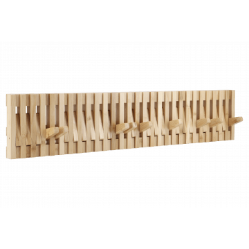 Porte-manteau mural - 28 crochets réglables - pour couloir, salon, chambre, salle de bain - longueur 87 cm - bambou
