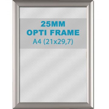 Cadre clic-clac opti - 25 mm - A4  - gris argenté