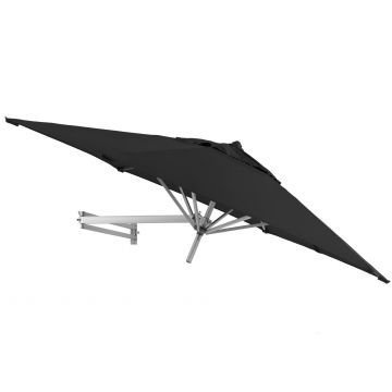 Easysol - Parasol mural - Parasol hexagonal / rond - Parasols de 250 cm de diamètre - Noir