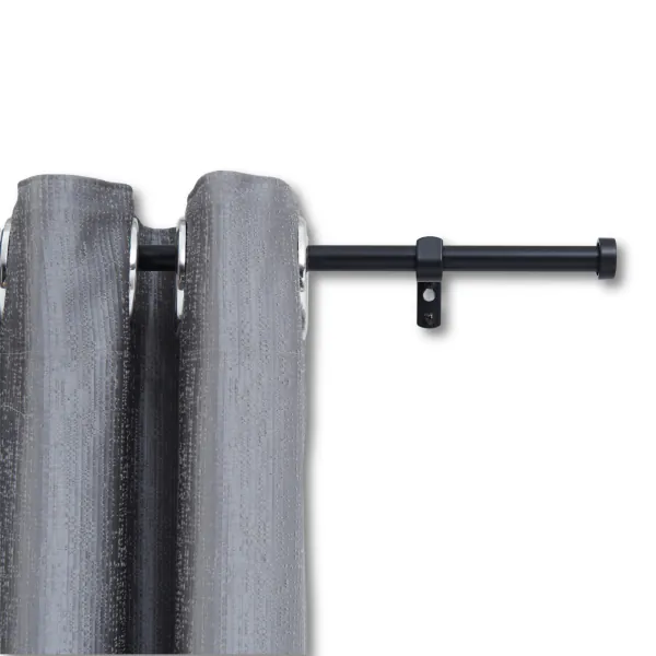 DAKEPOLE Tringle à rideaux extensible avec supports - 70-120 cm - Noir mat - 16 mm - En acier inoxydable - Pour chambre à coucher, salon, cuisine