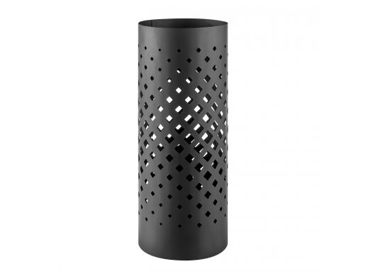 Deuxième chance - Bac à parapluie métallique rond design - motif en trou - avec réservoir d'eau - noir