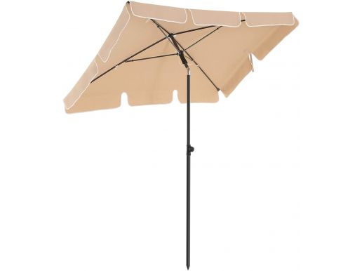 Parasol de jardin rectangulaire - inclinable - UPF 50+ - 2x1,25 m - taupe