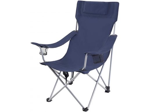 Chaise de camping - avec accoudoirs - bleu foncé