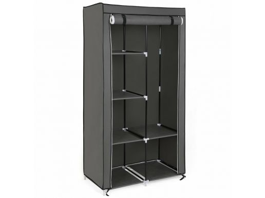 Armoire - tissu - 88x170x45 cm - gris