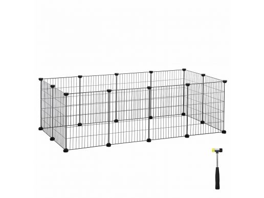 Deuxième chance - Cage métallique - pour cochon d'Inde, lapin, chiot - 143x46x73 cm - noir