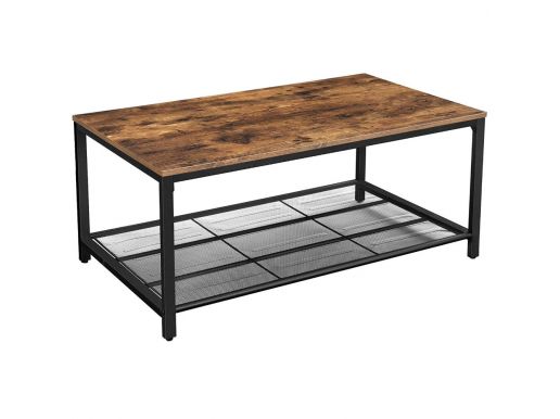 Table basse - avec grille en maille fine - 106x45x60 cm - brun vintage