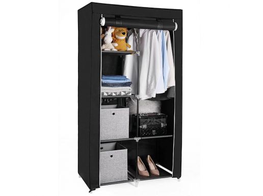 Armoire - tissu - 88x170x45 cm - noir