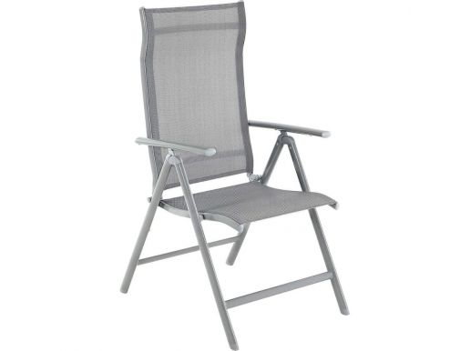 Chaise pliante - pliable - dossier réglable - gris