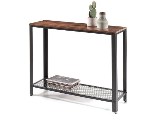 Deuxième chance - Table console haute - look industriel - 101,5x80x35 cm - brun vintage