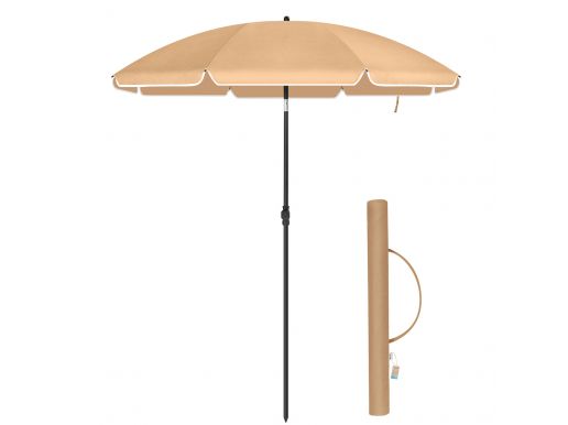 Parasol droit - Ø 160 cm - octogonal - inclinable - avec sac de transport - taupe