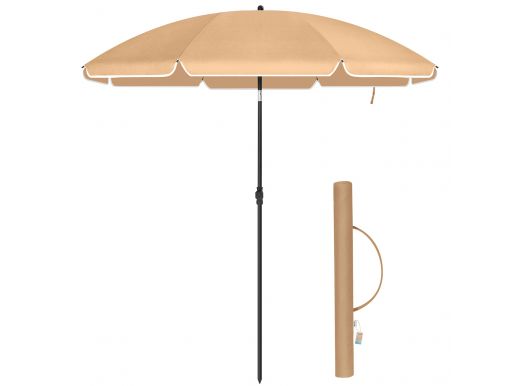 Parasol - Ø 180 cm - octogonal - inclinable - avec sac de transport - taupe