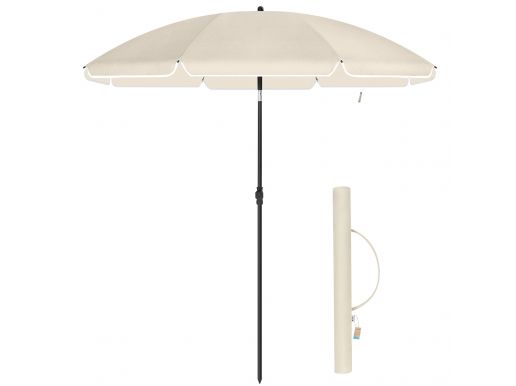 Parasol - Ø 180 cm - octogonal - inclinable - avec sac de transport - beige