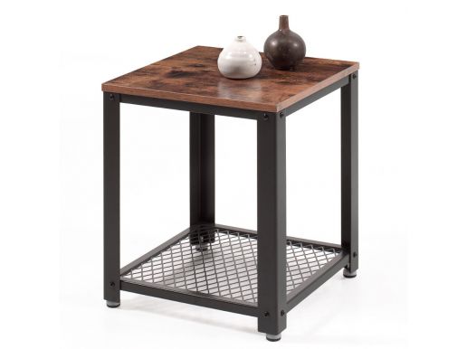 Table d'appoint carrée - 45x55x45 cm - vintage brun