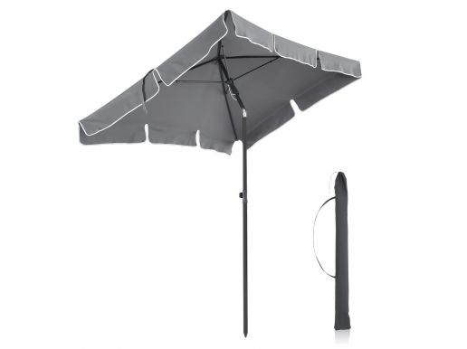 Parasol de jardin rectangulaire en polyester - avec sac de transport - sans support - pour jardin, balcon et terrasse - gris